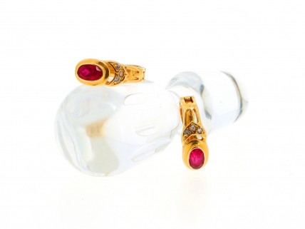 Brincos com 2 RUBIS em OURO 19,2 kl