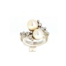 Anel em Ouro Branco 19,2Kl DIAMANTES e PÉROLAS