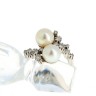 Anel em Ouro Branco 19,2Kl DIAMANTES e PÉROLAS