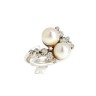 Anel em Ouro Branco 19,2Kl DIAMANTES e PÉROLAS