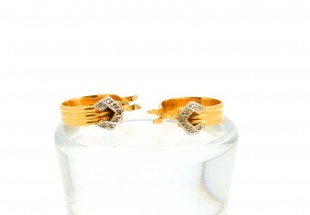 Argolas ANTIGA com 14 DIAMANTES em OURO 19,2 kl