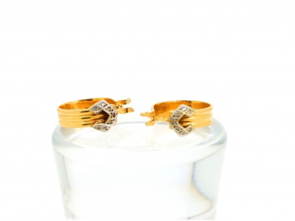 Argolas ANTIGA com 14 DIAMANTES em OURO 19,2 kl