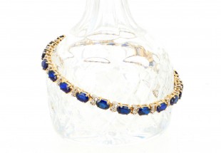 Pulseira com 21 SAFIRA em OURO 18 kl