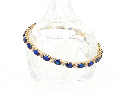 Pulseira com 21 SAFIRA em OURO 18 kl