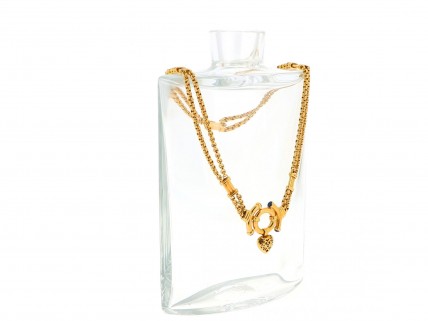 Colar com 4 SAFIRAS e 27 DIAMANTES em OURO 19,2 kl