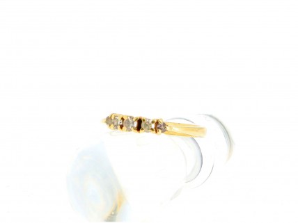 Anel Noivado com 5 DIAMANTES em OURO 19,2 kl