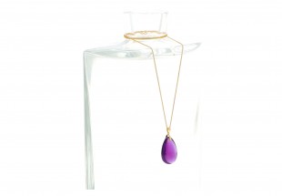 Fio com 1 IOLITE LILÁS em OURO 18 kl