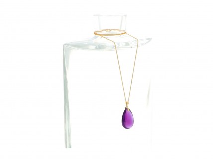 Fio com 1 IOLITE LILÁS em OURO 18 kl