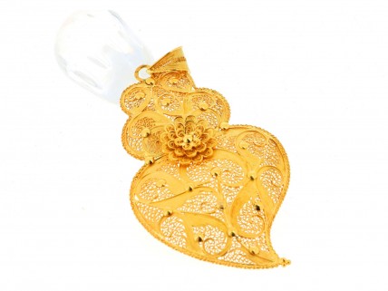 Medalhão Coração de Viana em OURO 19,2 kl – FILIGRANA