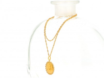 Gargantilha com Medalha em OURO 18 kl