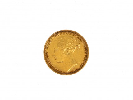 Moeda Libra Rainha VICTORIA 1882 em OURO 22 kl
