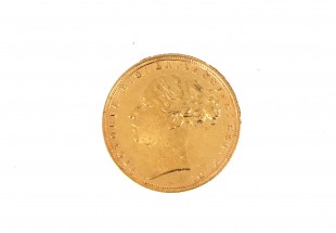 Moeda Libra Rainha VICTORIA 1878 em OURO 22 kl