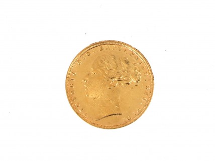 Moeda Libra Rainha VICTORIA 1878 em OURO 22 kl