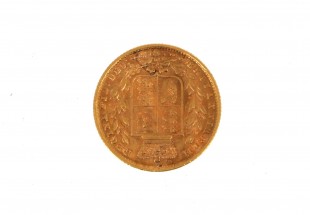 Moeda Libra Rainha VICTORIA 1870 em OURO 22 kl