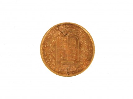 Moeda Libra Rainha VICTORIA 1870 em OURO 22 kl