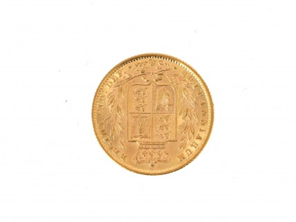 Moeda Libra Rainha VICTORIA 1872 em OURO 22 kl