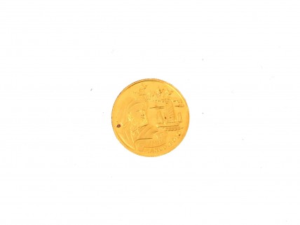 Moeda 100 TENGE 2004 em OURO 24 kl