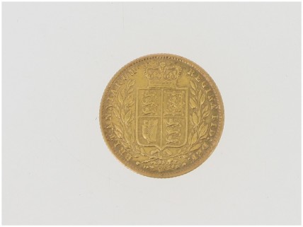 Moeda Libra Rainha VICTORIA 1866 em OURO 22 kl
