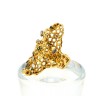 Anel com 6 ESMERALDAS e 8 DIAMANTES em OURO 18 kl