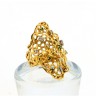 Anel com 6 ESMERALDAS e 8 DIAMANTES em OURO 18 kl