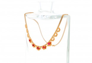 Colar com 5 RUBIS em OURO 19,2 kl