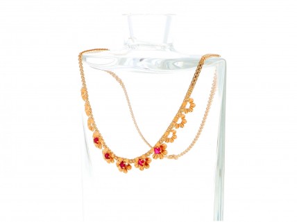 Colar com 5 RUBIS em OURO 19,2 kl