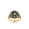 Anel ANTIGO com 9 DIAMANTES em OURO 19,2 kl e PRATA