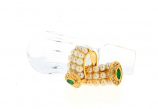 Brincos com 2 ESMERALDAS e 24 DIAMANTES em OURO 19,2kl