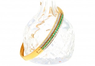 Escrava com 21 ESMERALDAS e 72 DIAMANTES em OURO 18kl