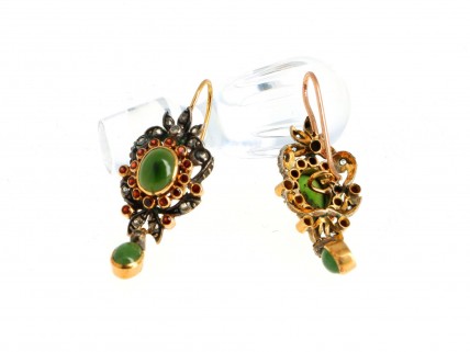 Brincos ANTIGOS com 26 em OURO 19,2 kl e PRATA