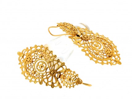 Brincos Rainha em OURO 19,2 kl – FILIGRANA