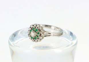 Anel ANTIGO ALTA JOALHARIA com 15 DIAMANTES em OURO 19,2 kl