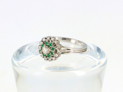 Anel ANTIGO ALTA JOALHARIA com 15 DIAMANTES em OURO 19,2 kl