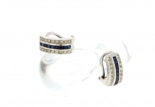 Brincos com 36 DIAMANTES e 18 TOPÁZIOS em OURO 19,2kl