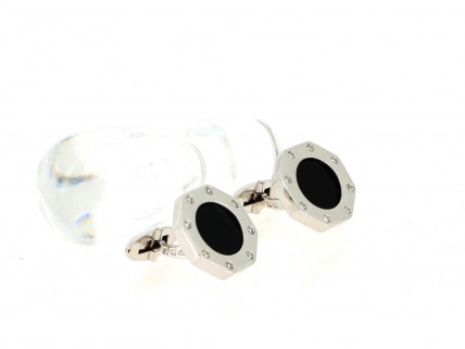 Botões de Punhos com 16 DIAMANTES em OURO 18 kl