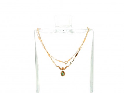 Colar com 1 ESMERALDA e 19 IOLITES em OURO 19,2kl