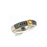 Anel com 1 SAFIRA e 42 DIAMANTES em OURO 19,2 kl