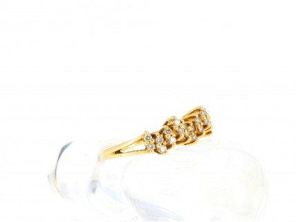 Anel ALTA JOALHARIA com 22 DIAMANTES em OURO 19,2kl