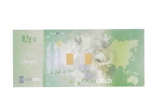 Nota KaratBar de 0,2g de Ouro Fino 999.9 (24 Quilates)