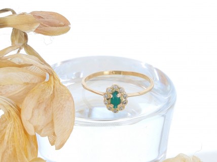 Anel em OURO 19,2k - ESMERALDA