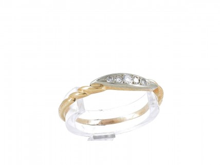 Anel em OURO 19,2K - 5 DIAMANTES
