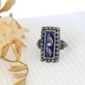 Anel ANTIGO em OURO 19,2K, Prata e DIAMANTES