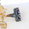 Anel ANTIGO em OURO 19,2K, Prata e DIAMANTES