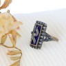 Anel ANTIGO em OURO 19,2K, Prata e DIAMANTES