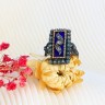 Anel ANTIGO em OURO 19,2K, Prata e DIAMANTES