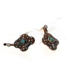 Brincos VINTAGE com 26 SAFIRAS e 22 DIAMANTES em OURO 19,2 kl e PRATA