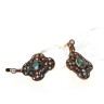 Brincos VINTAGE com 26 SAFIRAS e 22 DIAMANTES em OURO 19,2 kl e PRATA