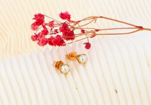 Brincos em Ouro de 19,2Kl PÉROLAS NATURAIS