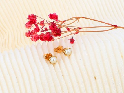 Brincos em Ouro de 19,2Kl PÉROLAS NATURAIS