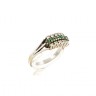 Anel em OURO 19,2K - 12 DIAMANTES E 7 ESMERALDAS